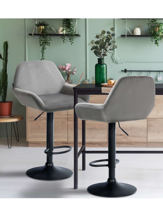 Tabouret de bar Braga velours, gris