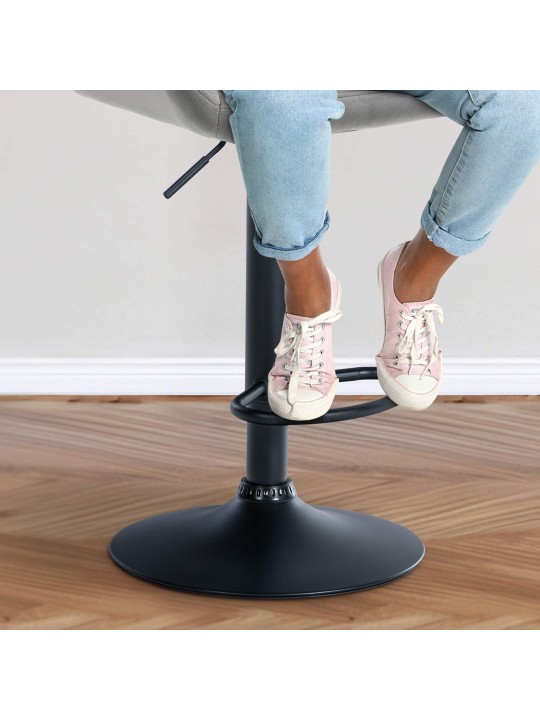 Tabouret de bar Braga velours, gris