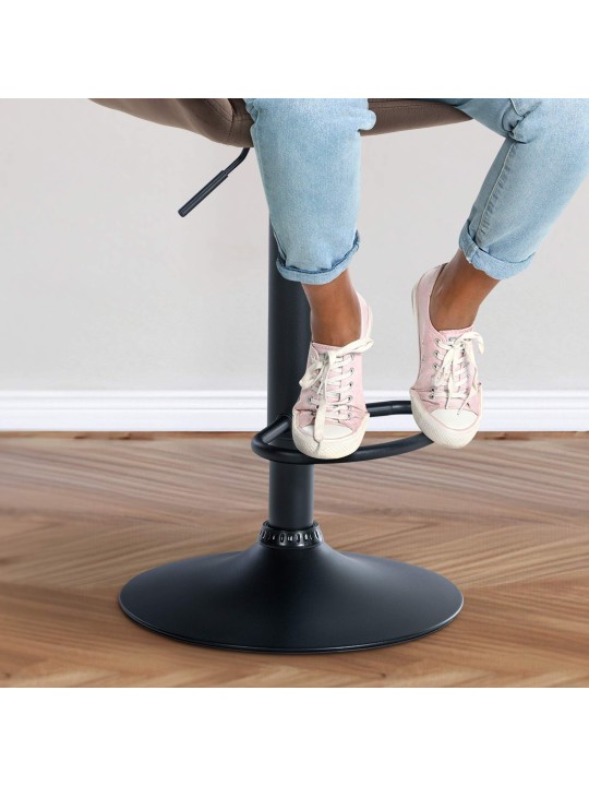 Tabouret de bar Braga velours, brun