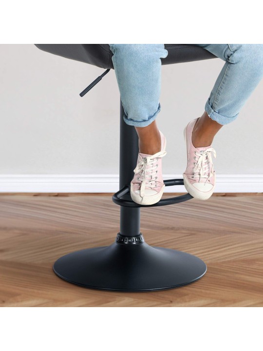 Tabouret de bar Braga velours, noir