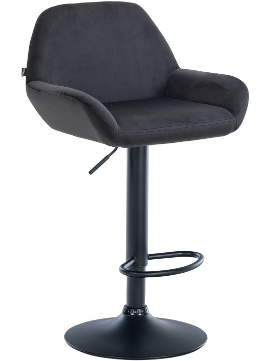 Tabouret de bar Braga velours, noir