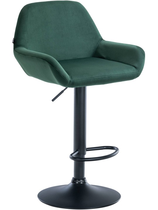 Tabouret de bar Braga velours, vert foncé