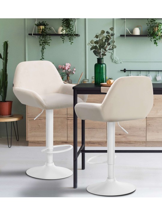 Tabouret de bar Braga velours, crème
