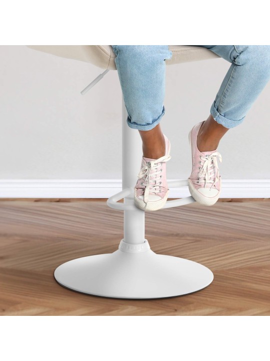 Tabouret de bar Braga velours, crème