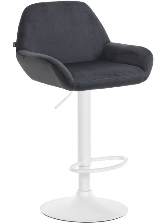 Tabouret de bar Braga velours, noir