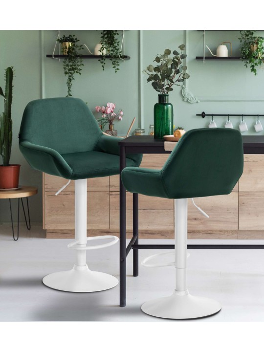 Tabouret de bar Braga velours, vert foncé
