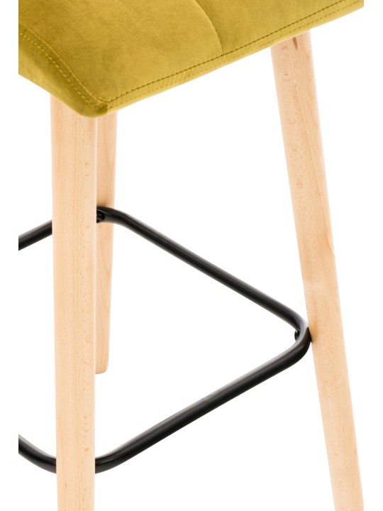 Tabouret de bar Lincoln velours, jaune