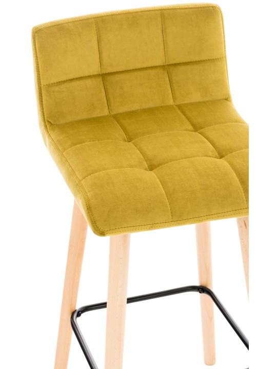 Tabouret de bar Lincoln velours, jaune