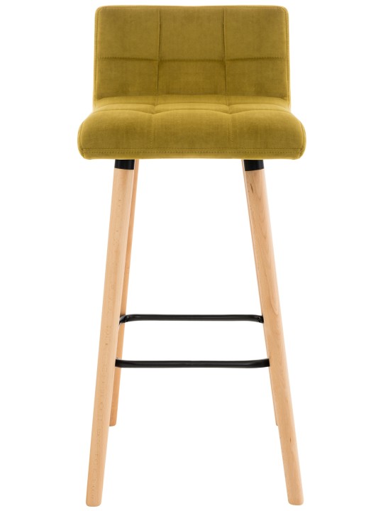 Tabouret de bar Lincoln velours, jaune