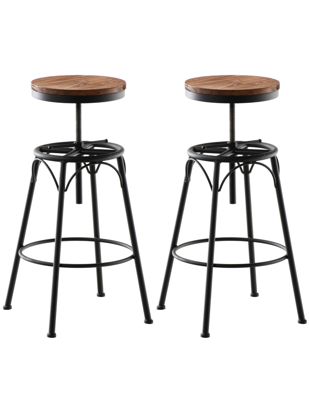 Lot de 2 tabourets de bar Beam, noir