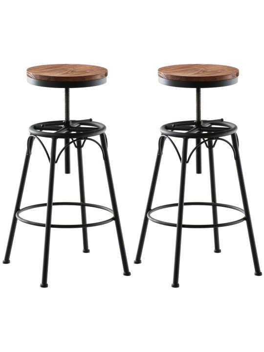 Lot de 2 tabourets de bar Beam, noir