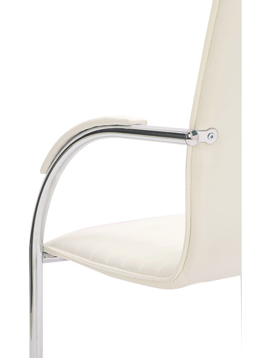 Chaise visiteur Tira cuir artificiel, blanc