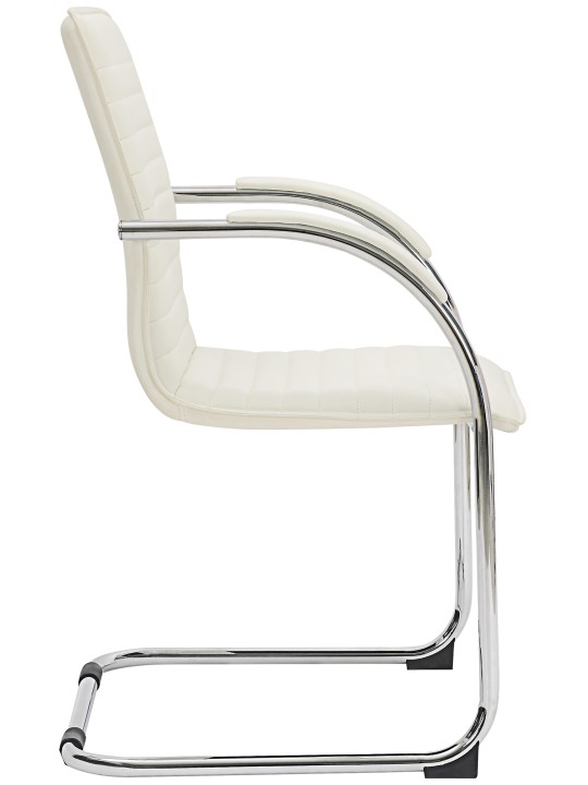 Chaise visiteur Tira cuir artificiel, blanc