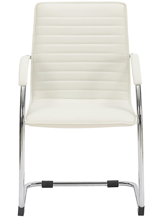 Chaise visiteur Tira cuir artificiel, blanc