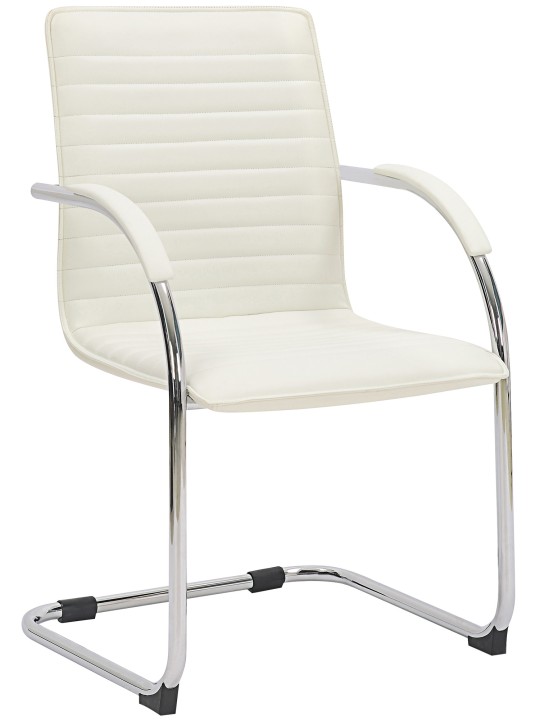 Chaise visiteur Tira cuir artificiel, blanc