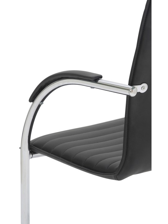 Chaise visiteur Tira cuir artificiel, noir