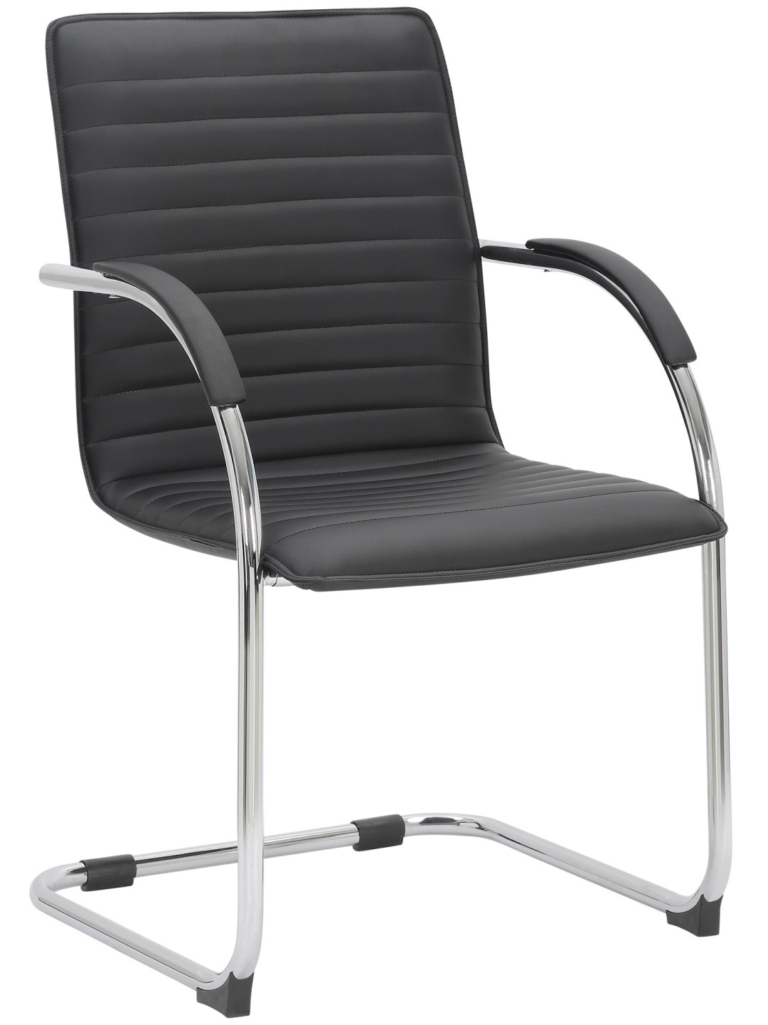 Chaise visiteur Tira cuir artificiel, noir