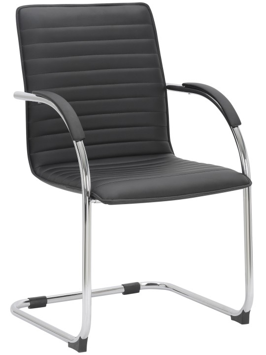 Chaise visiteur Tira cuir artificiel, noir