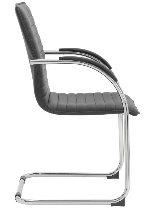 Chaise visiteur Tira cuir artificiel, noir