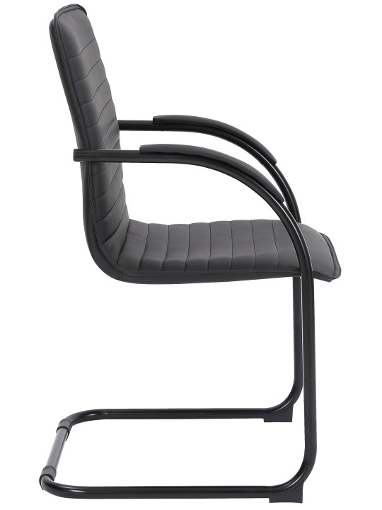 Chaise visiteur Tira cuir artificiel, noir/noir