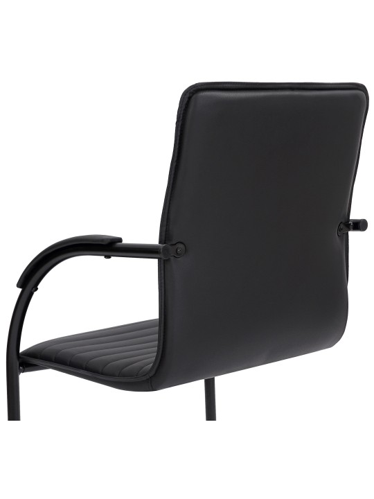 Chaise visiteur Tira cuir artificiel, noir/noir