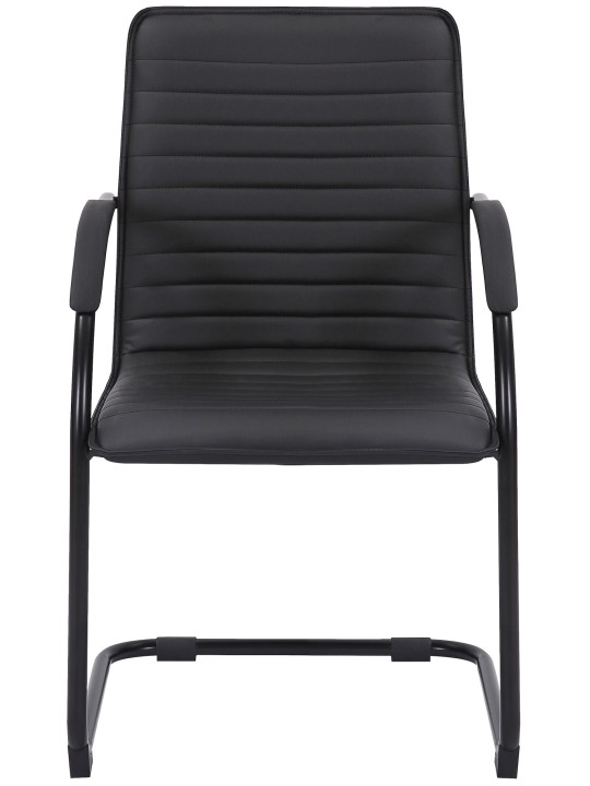 Chaise visiteur Tira cuir artificiel, noir/noir
