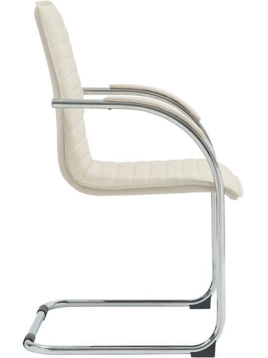 Chaise visiteur Tira cuir artificiel, crème