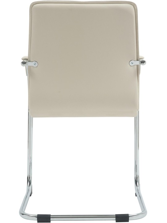 Chaise visiteur Tira cuir artificiel, crème