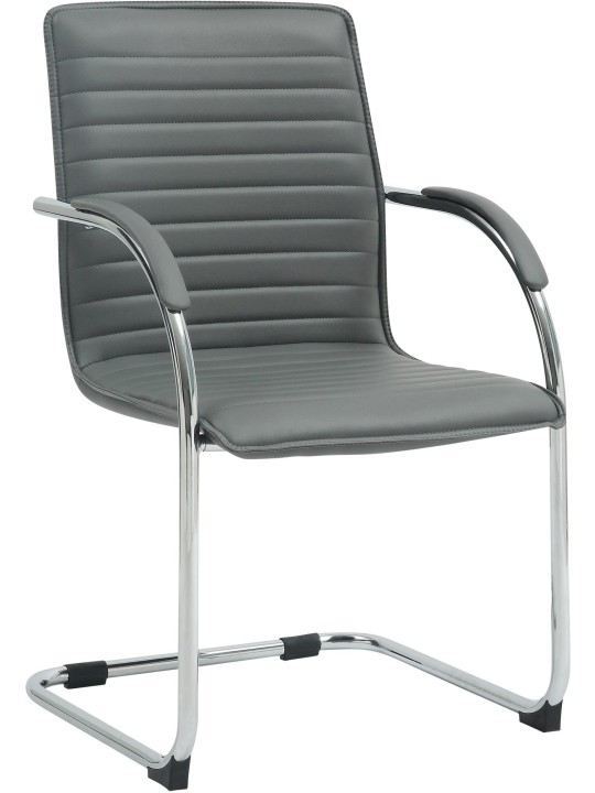 Chaise visiteur Tira cuir artificiel, gris