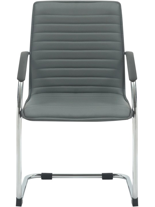 Chaise visiteur Tira cuir artificiel, gris