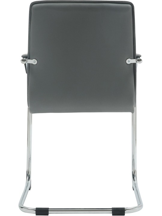 Chaise visiteur Tira cuir artificiel, gris