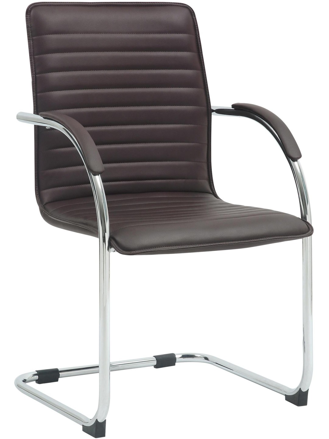 Chaise visiteur Tira cuir artificiel, brun