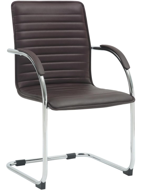 Chaise visiteur Tira cuir artificiel, brun