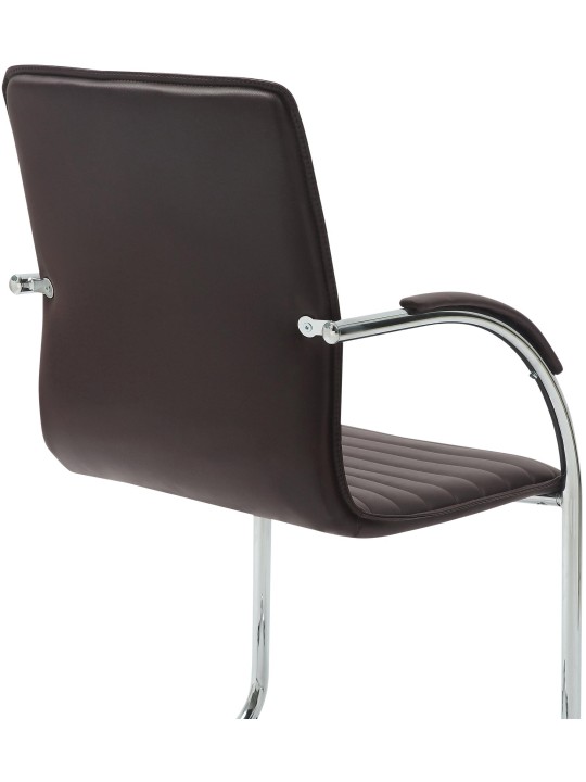 Chaise visiteur Tira cuir artificiel, brun