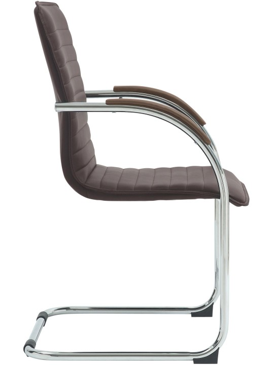 Chaise visiteur Tira cuir artificiel, brun