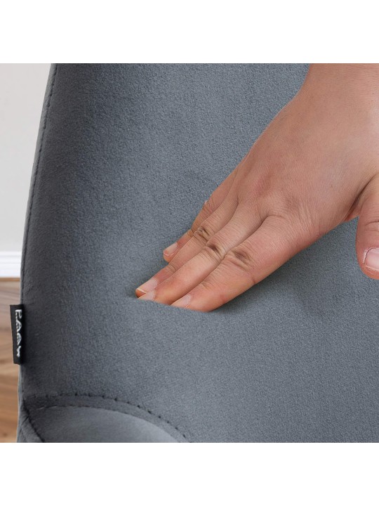 Lot de 2 tabourets de bar Braga velours, gris foncé