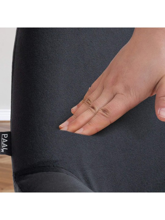 Lot de 2 tabourets de bar Braga velours, noir