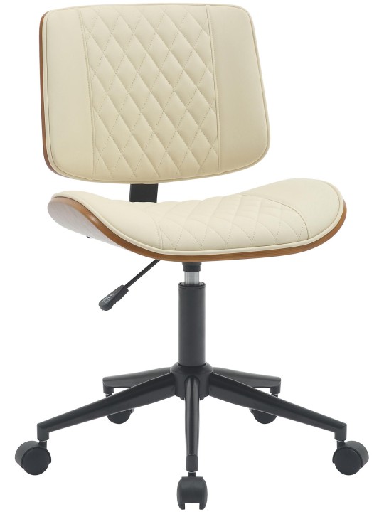 Chaise de bureau Plover simili cuir, noyer/crème