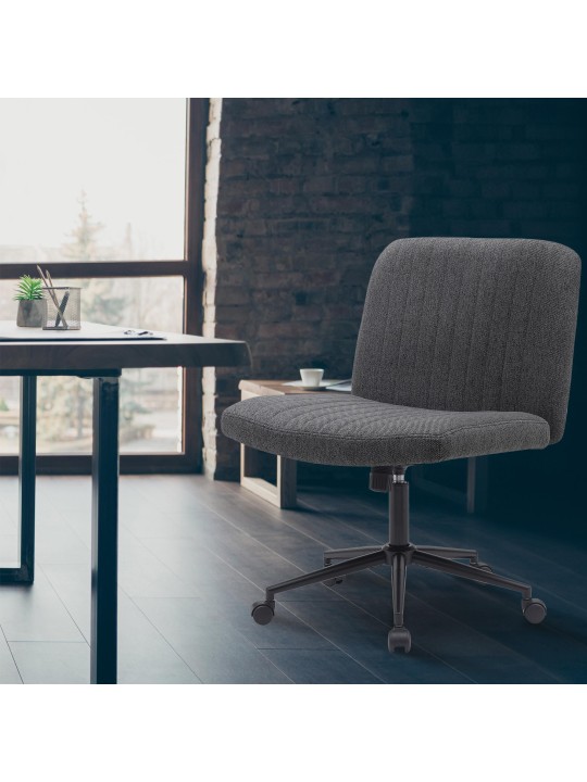 Chaise de bureau tissu Kingman, gris foncé