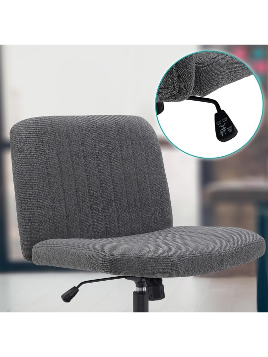 Chaise de bureau tissu Kingman, gris foncé