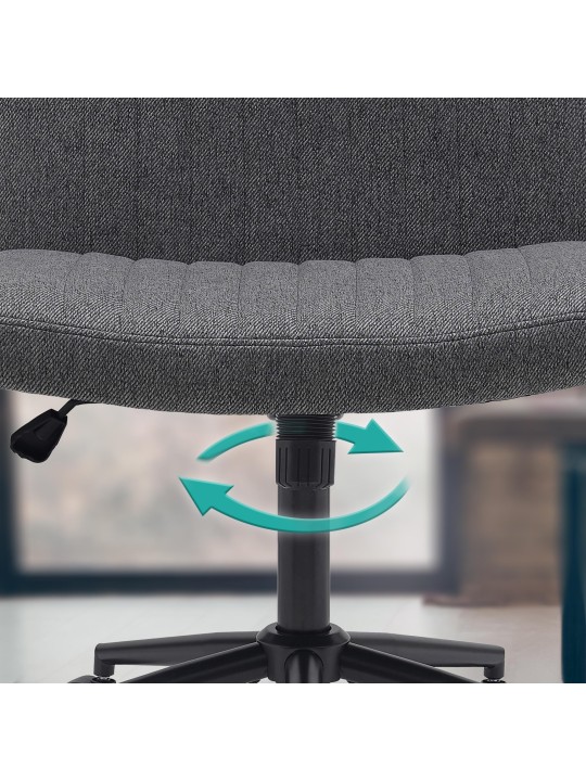 Chaise de bureau tissu Kingman, gris foncé