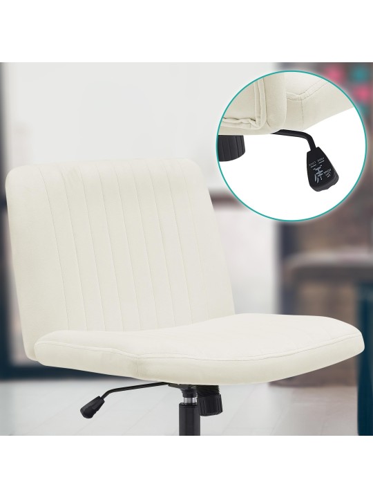 Chaise de bureau Kingman velours, crème Chaise de bureau Kingman velours, crème