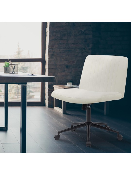 Chaise de bureau Kingman velours, crème Chaise de bureau Kingman velours, crème