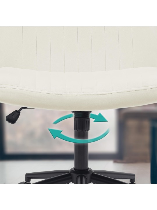 Chaise de bureau Kingman velours, crème Chaise de bureau Kingman velours, crème