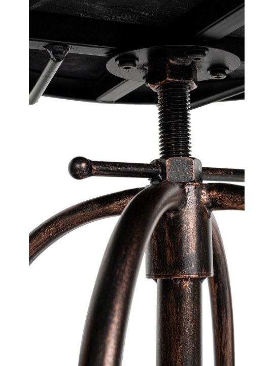 Lot de 2 tabourets de bar Pino, bois, bronze