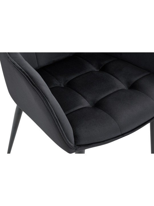 Chaise de salle à manger en velours Ferndale, noir Chaise de salle à manger en velours Ferndale, noir