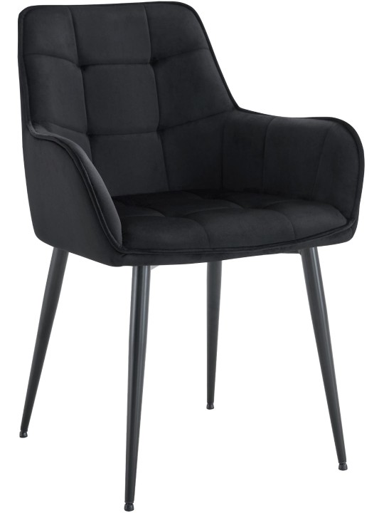 Chaise de salle à manger en velours Ferndale, noir Chaise de salle à manger en velours Ferndale, noir