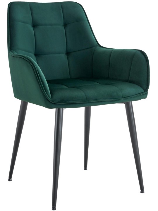 Chaise de salle à manger en velours Ferndale, vert foncé Chaise de salle à manger en velours Ferndale, vert foncé