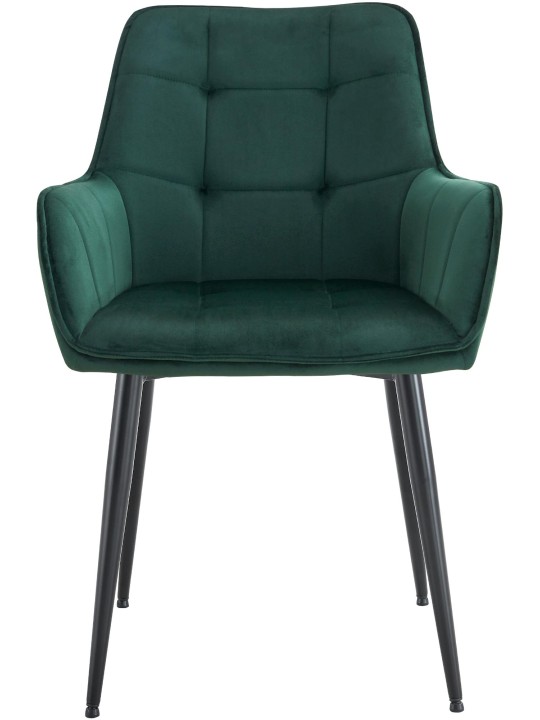 Chaise de salle à manger en velours Ferndale, vert foncé Chaise de salle à manger en velours Ferndale, vert foncé