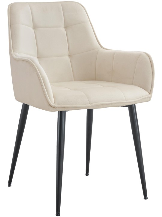 Chaise de salle à manger en velours Ferndale, crème Chaise de salle à manger en velours Ferndale, crème